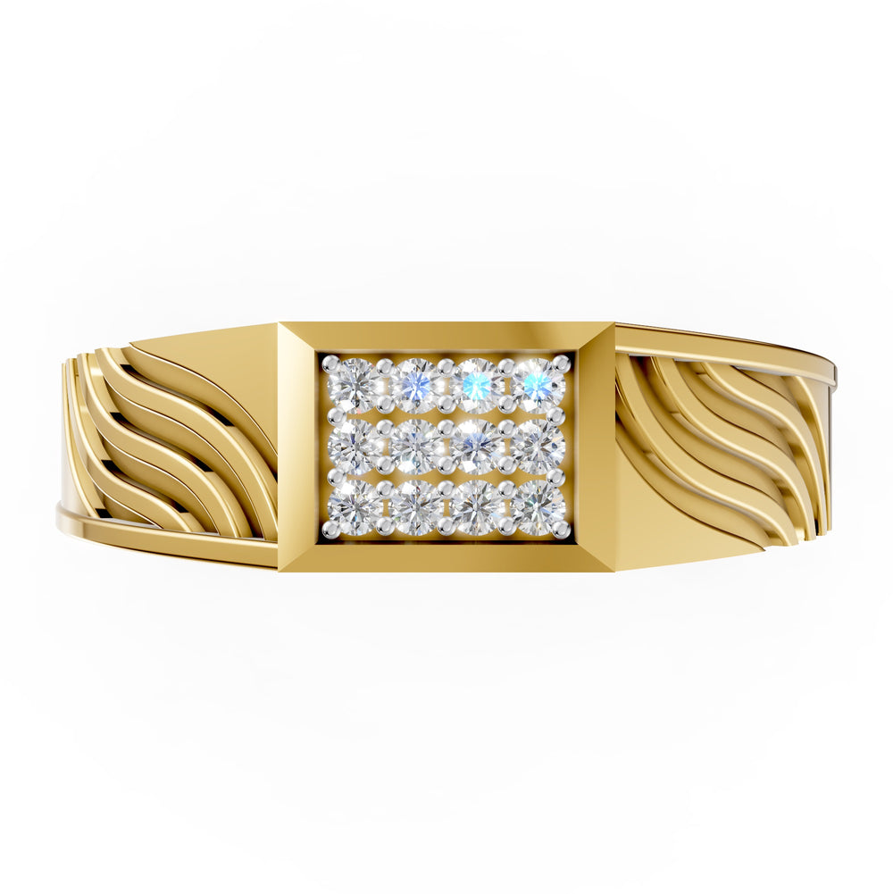 Royal Wave Grid Gents Ring