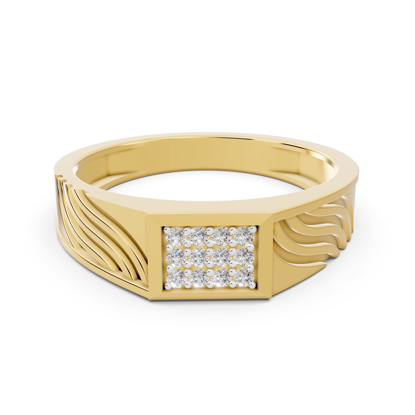 Royal Wave Grid Gents Ring