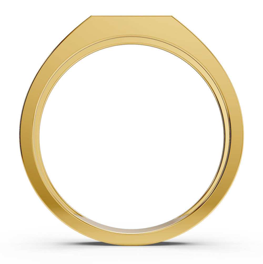 Triple Track Diamond Grid Gents Ring