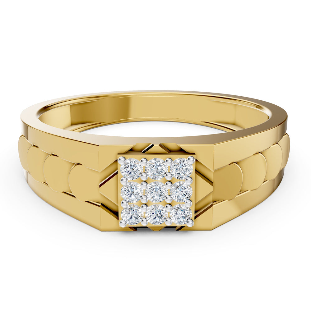Armour Grid Diamond Gents Ring
