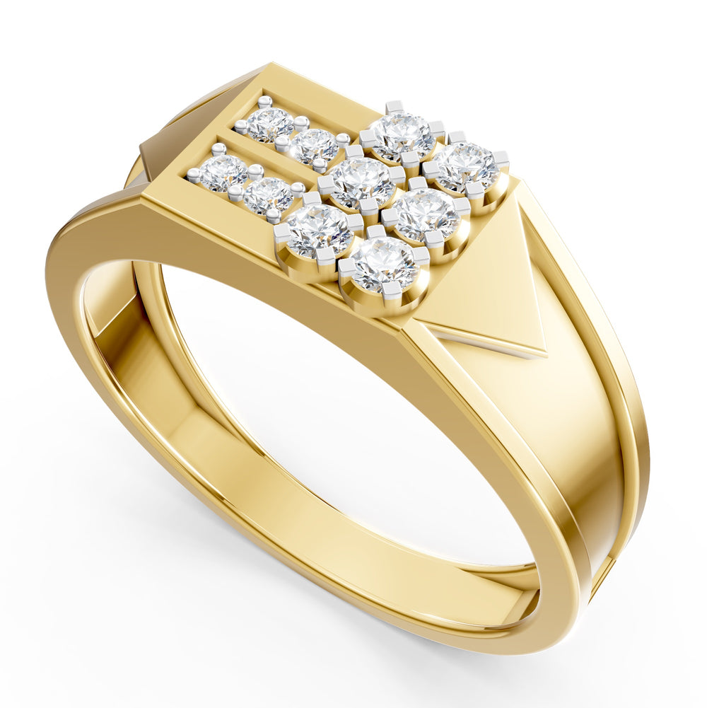 Regal Grid Diamond Gents Ring
