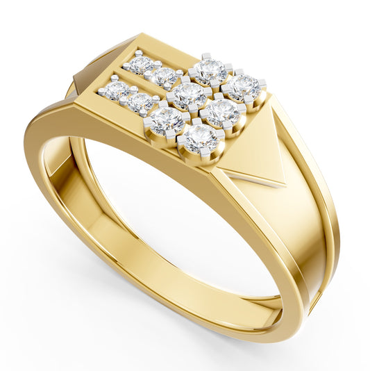 Regal Grid Diamond Gents Ring