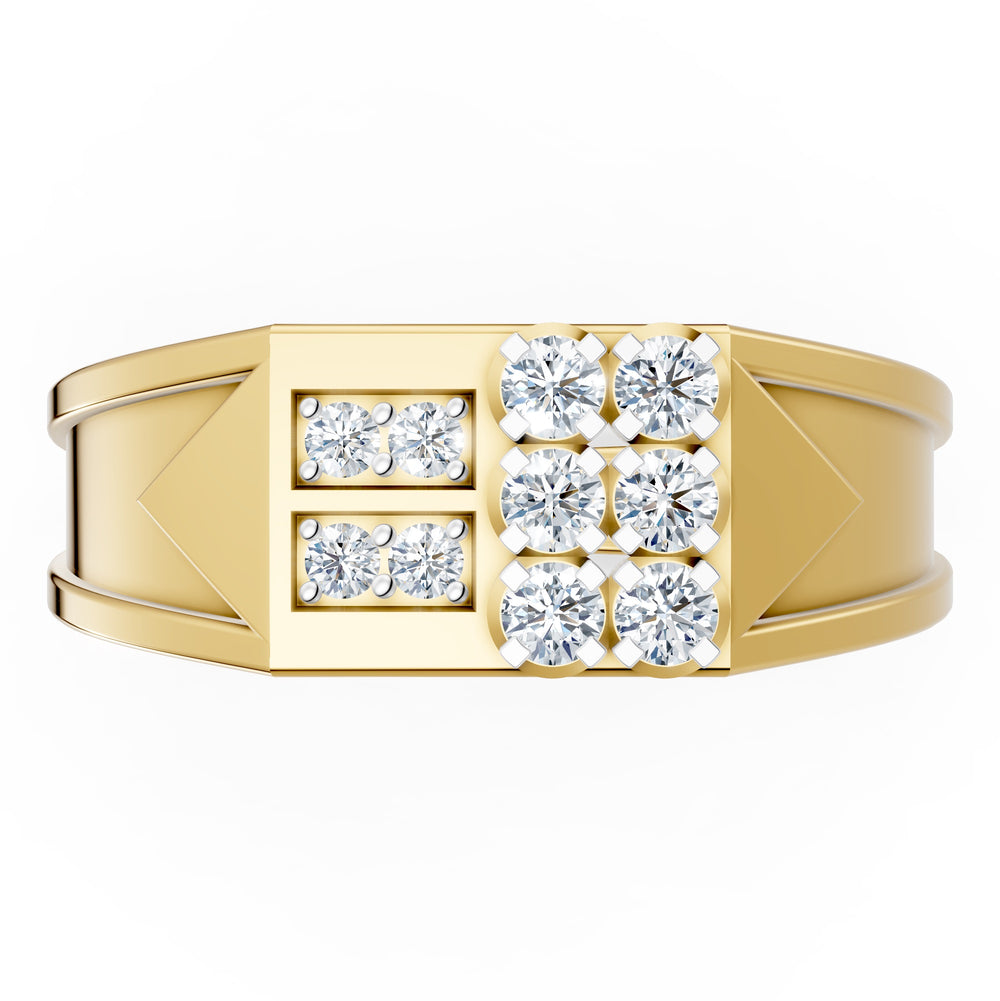 Regal Grid Diamond Gents Ring