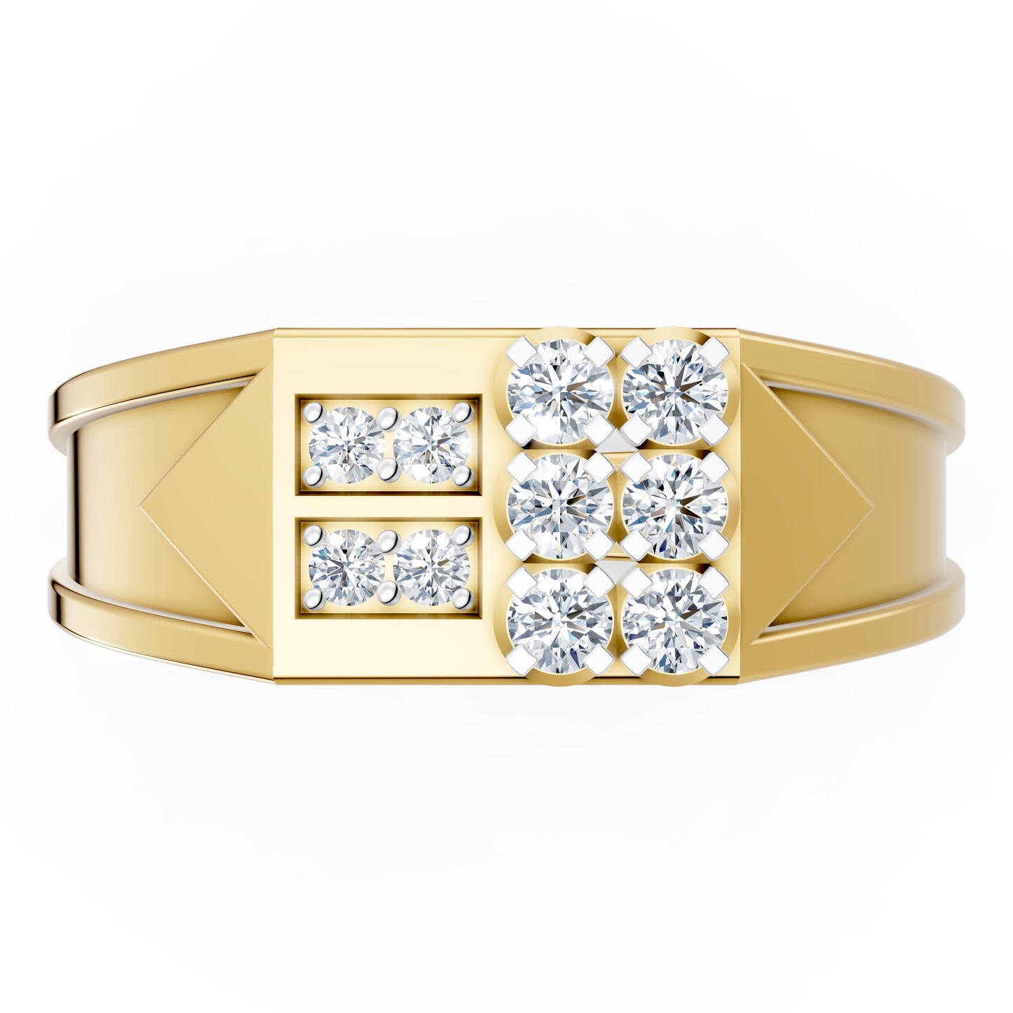 Regal Grid Diamond Gents Ring