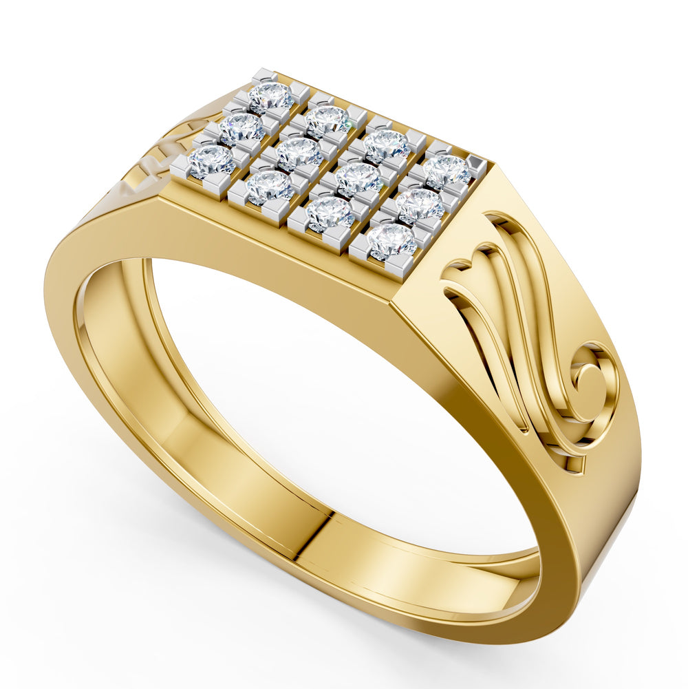 Royal Wave Diamond Gents Ring
