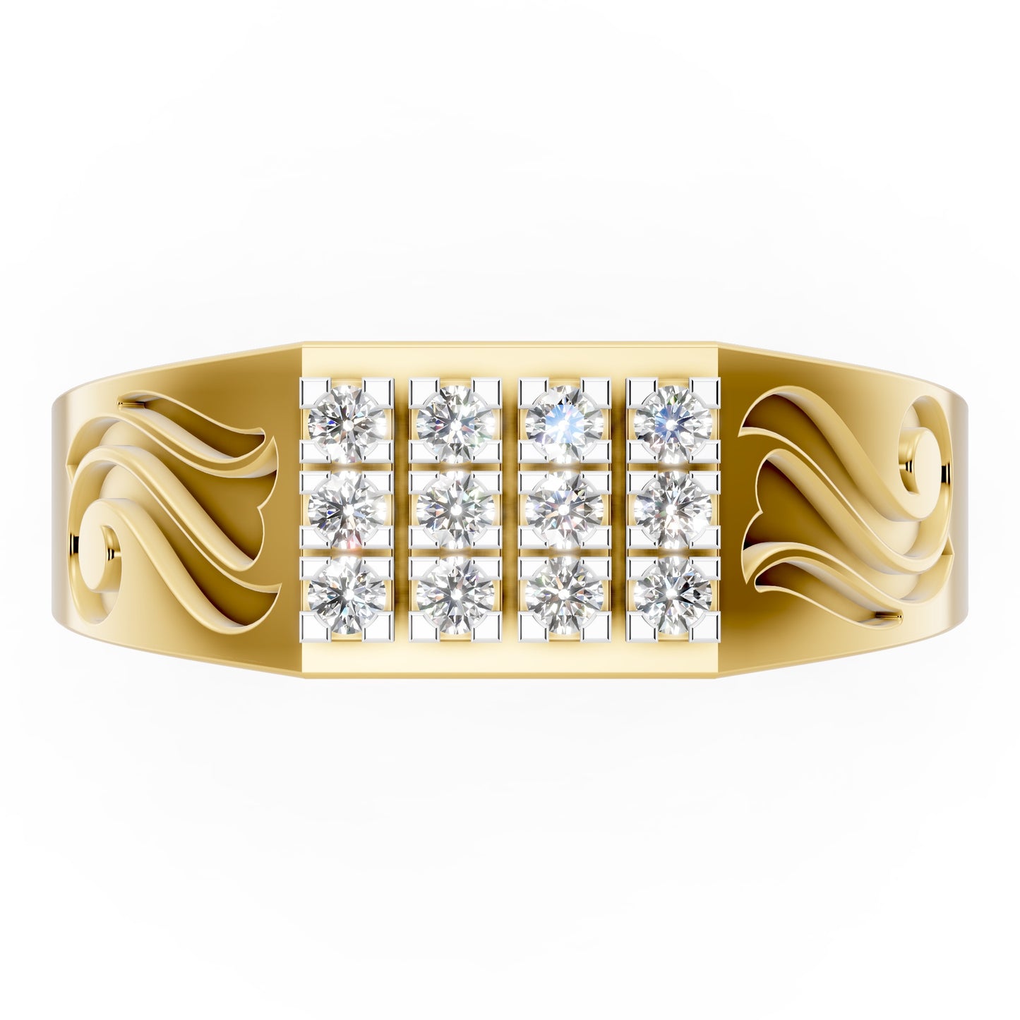 Royal Wave Diamond Gents Ring