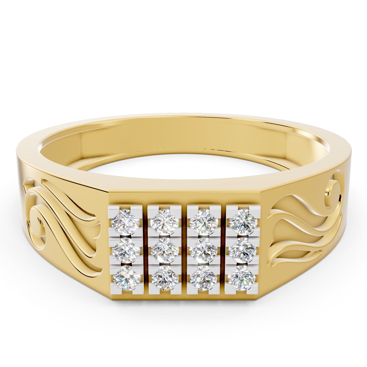 Royal Wave Diamond Gents Ring