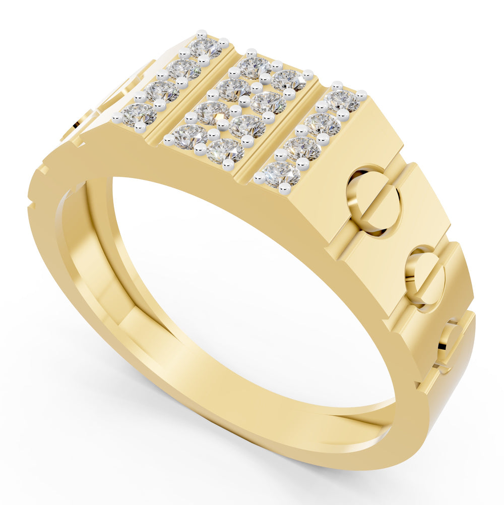 Imperial Column Diamond Gents Ring