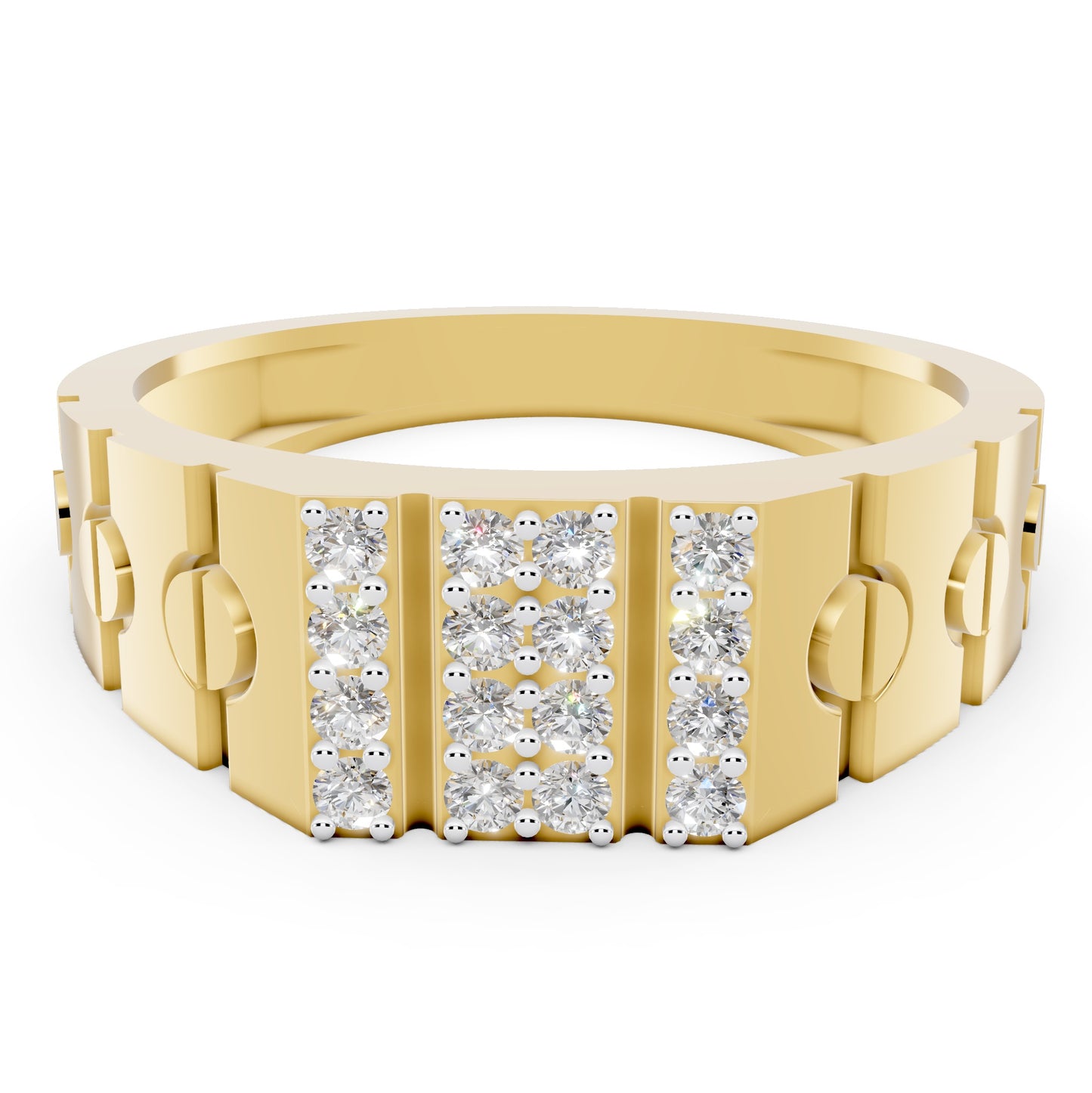 Imperial Column Diamond Gents Ring