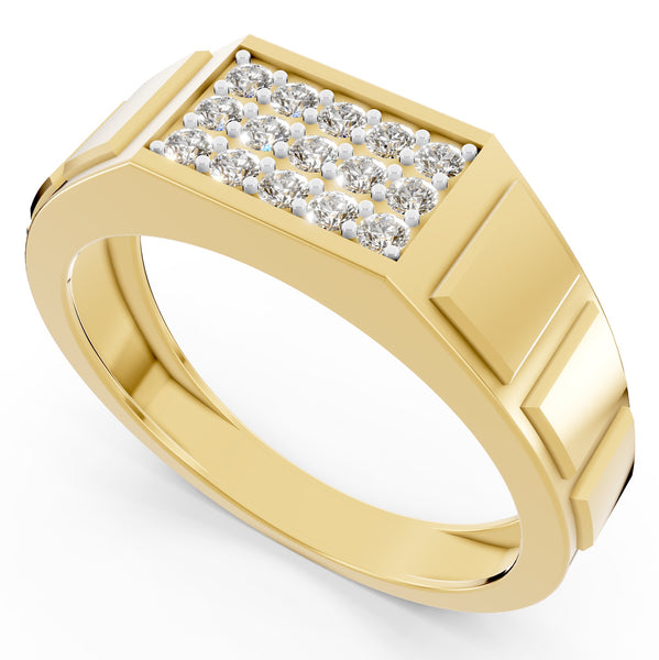 Regal Grid Diamond Gents Ring