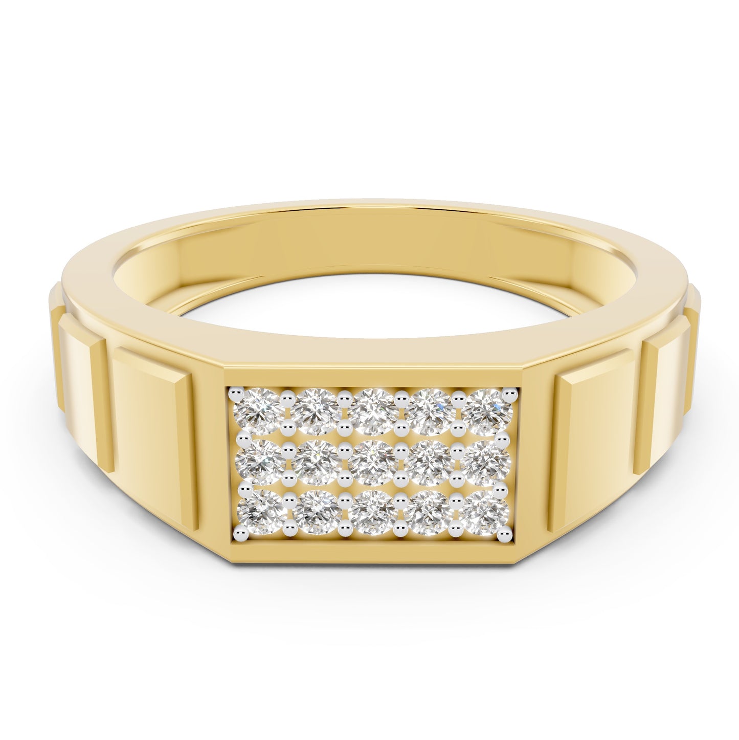 Regal Grid Diamond Gents Ring