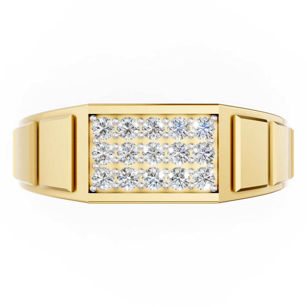 Regal Grid Diamond Gents Ring