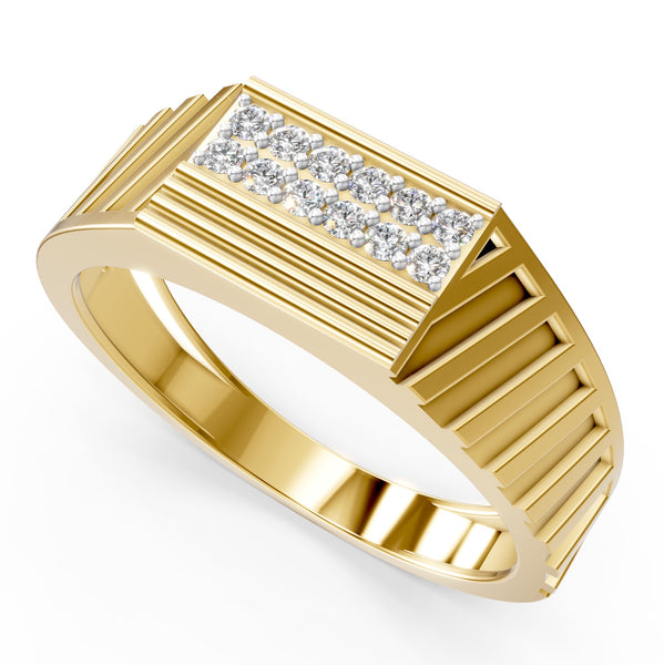 Royal Stripes Diamond Gents Ring