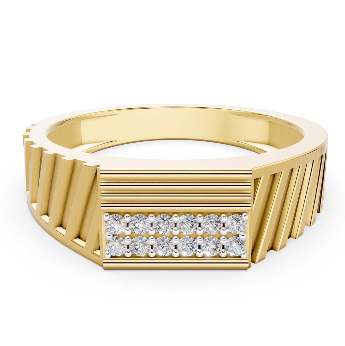 Royal Stripes Diamond Gents Ring