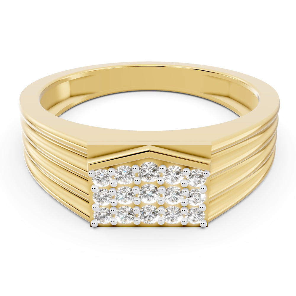 Linear Crown Diamond Gents Ring