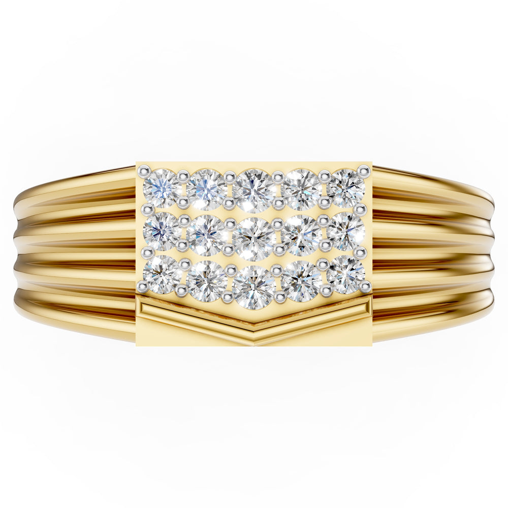 Linear Crown Diamond Gents Ring