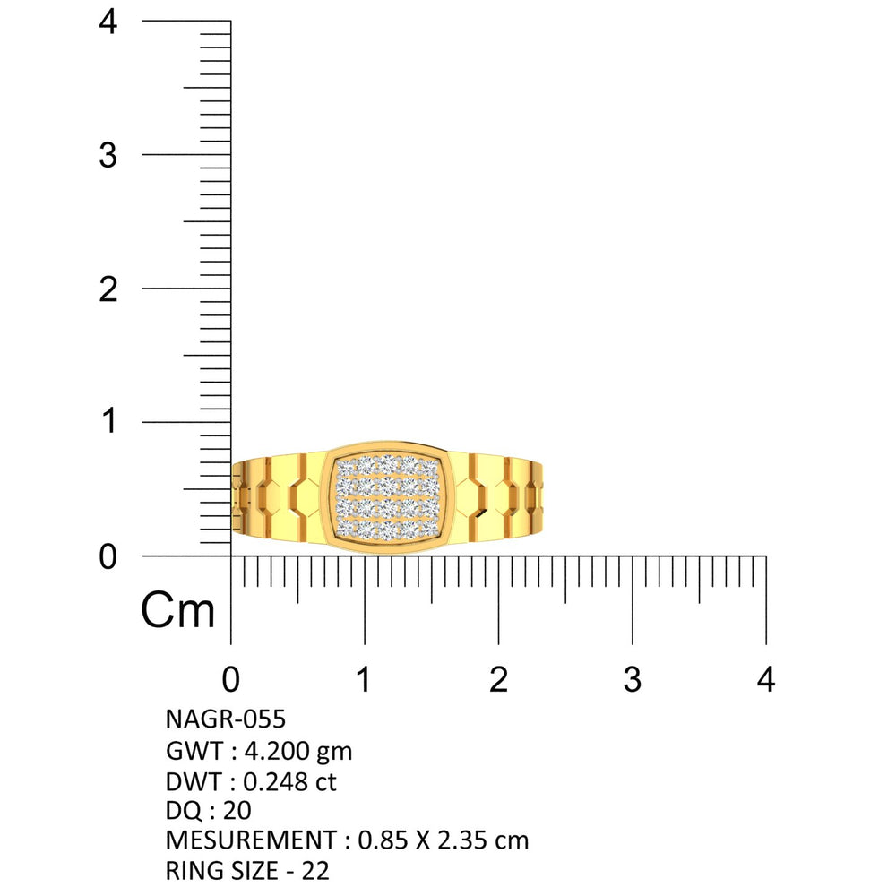 Imperial Line Diamond Gents Ring
