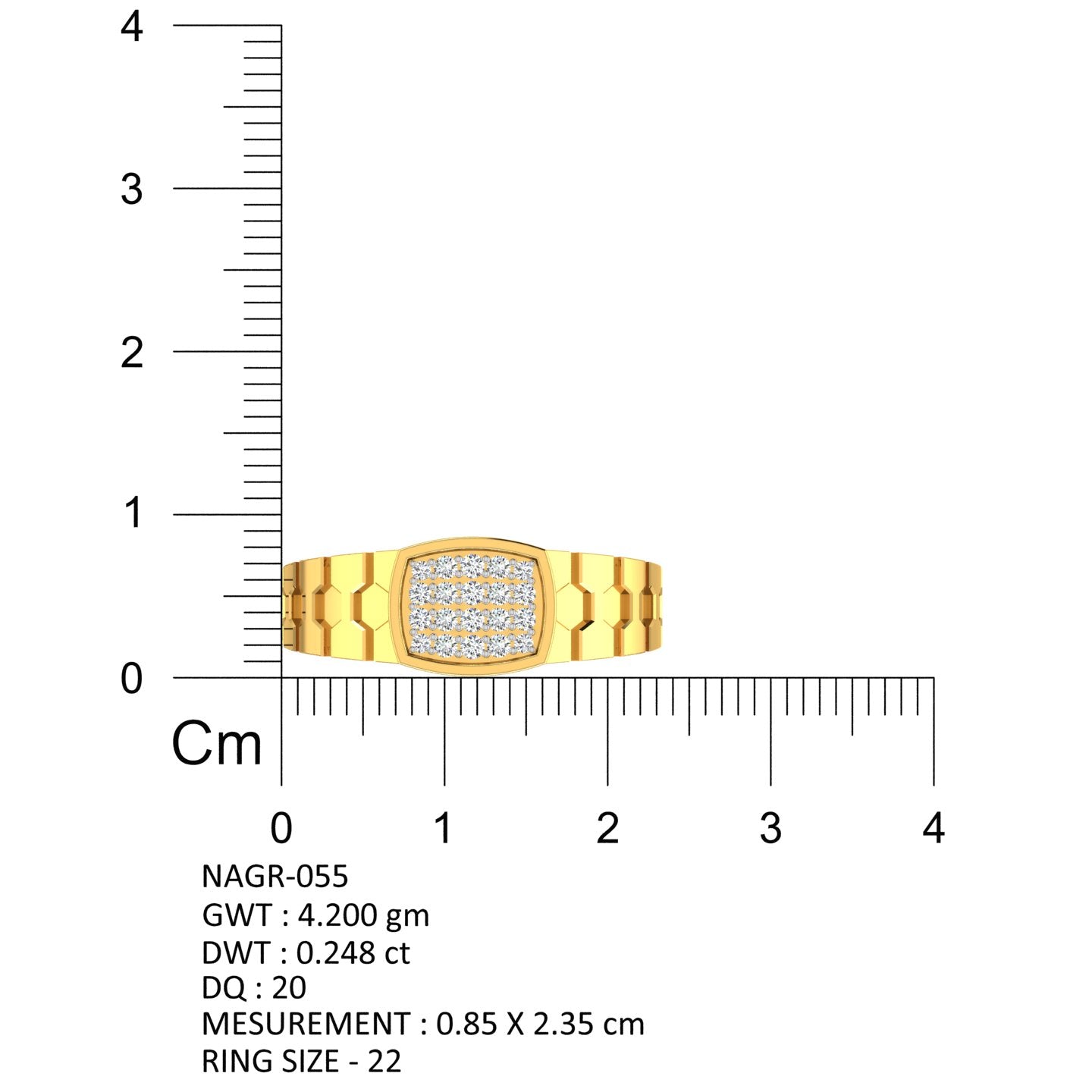 Imperial Line Diamond Gents Ring