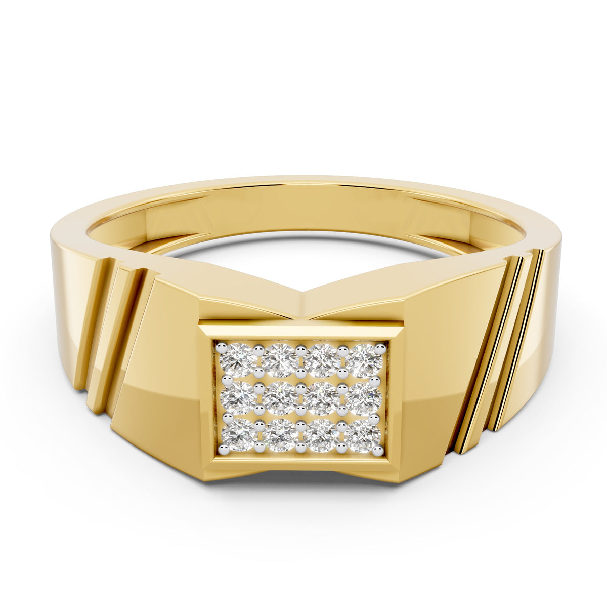 Majestic Panel Diamond Gents Ring