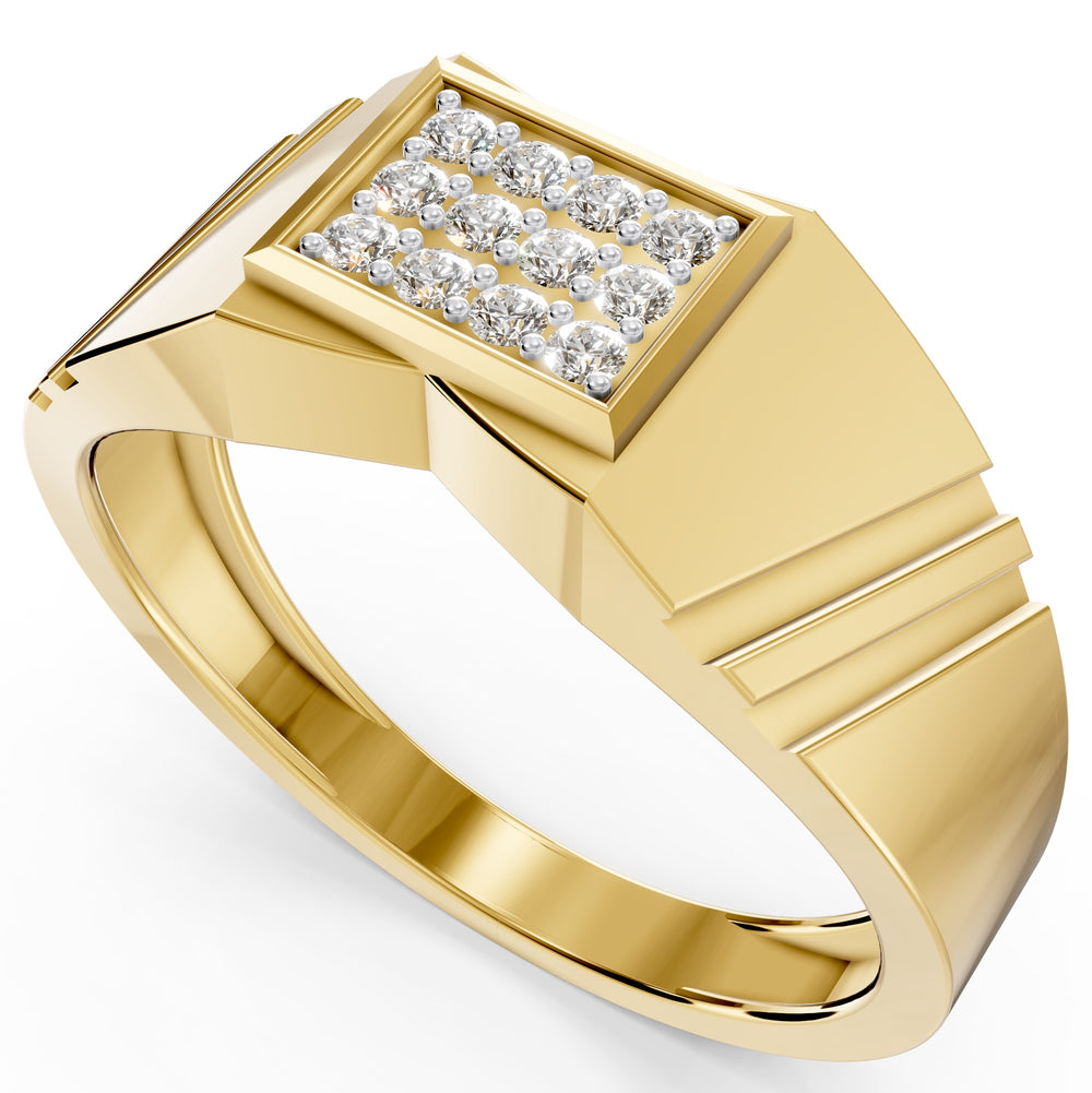 Majestic Panel Diamond Gents Ring