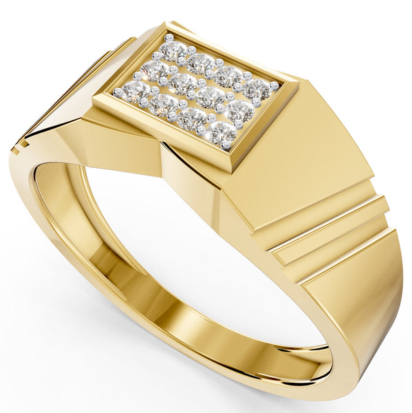 Majestic Panel Diamond Gents Ring