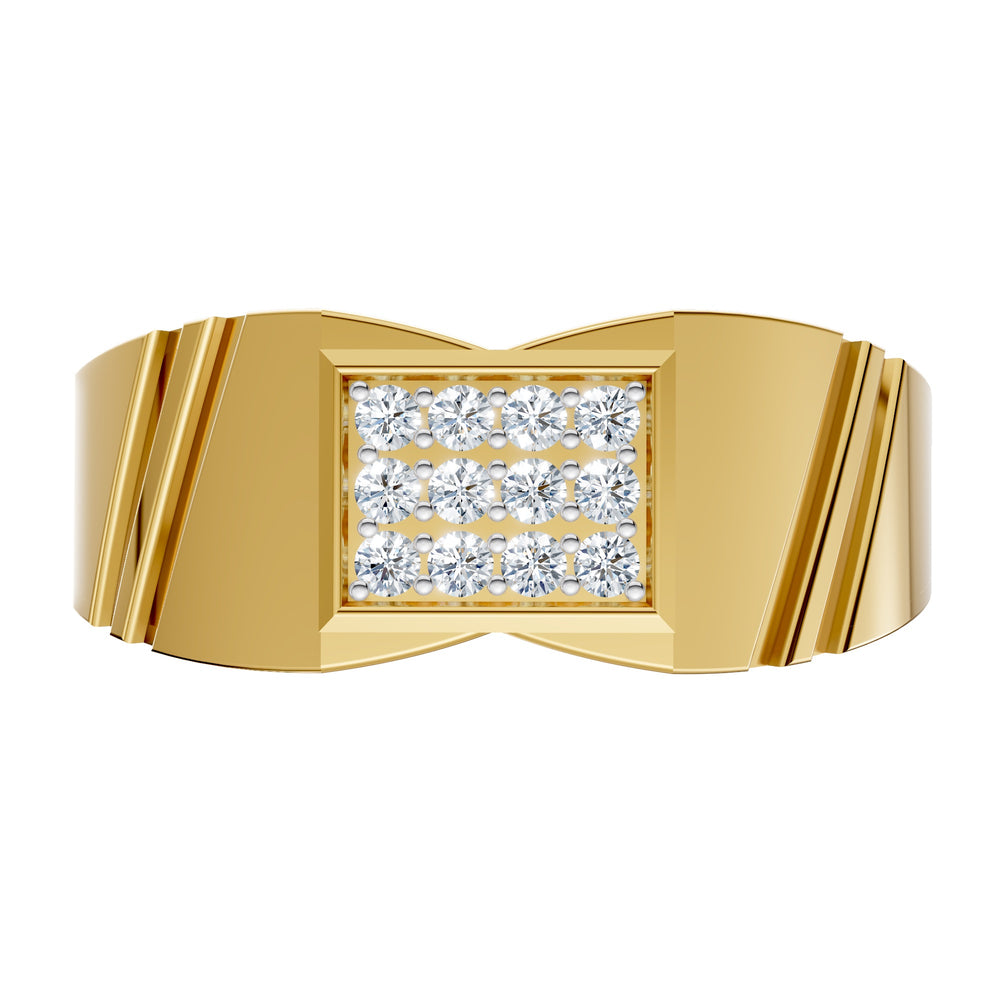 Majestic Panel Diamond Gents Ring