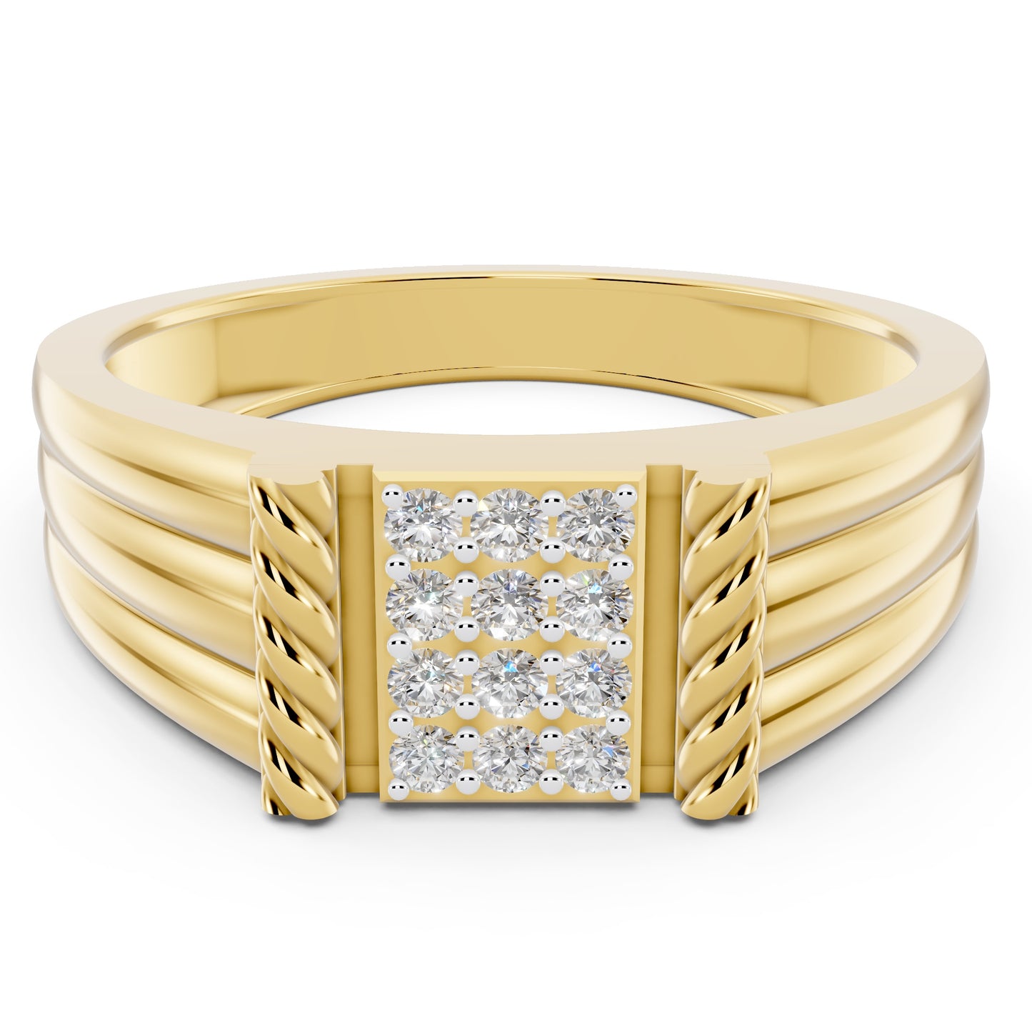 Trinity Column Diamond Gents Ring