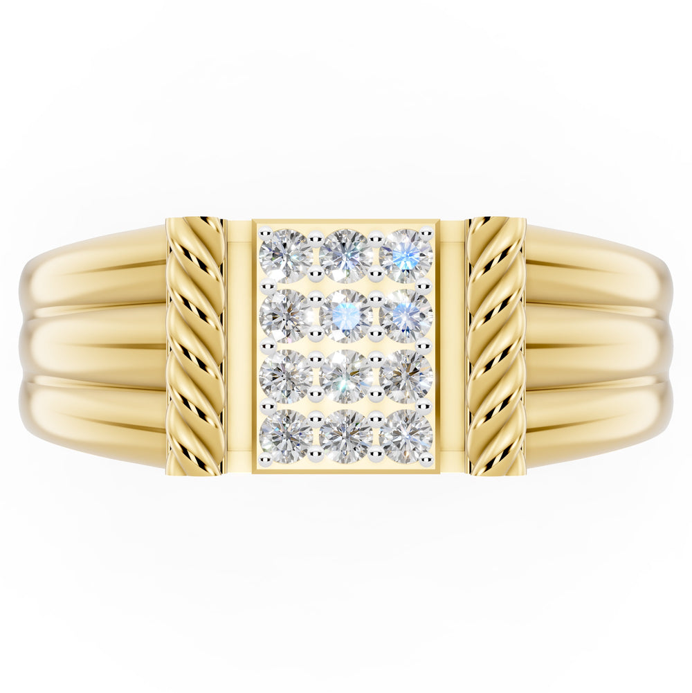 Trinity Column Diamond Gents Ring