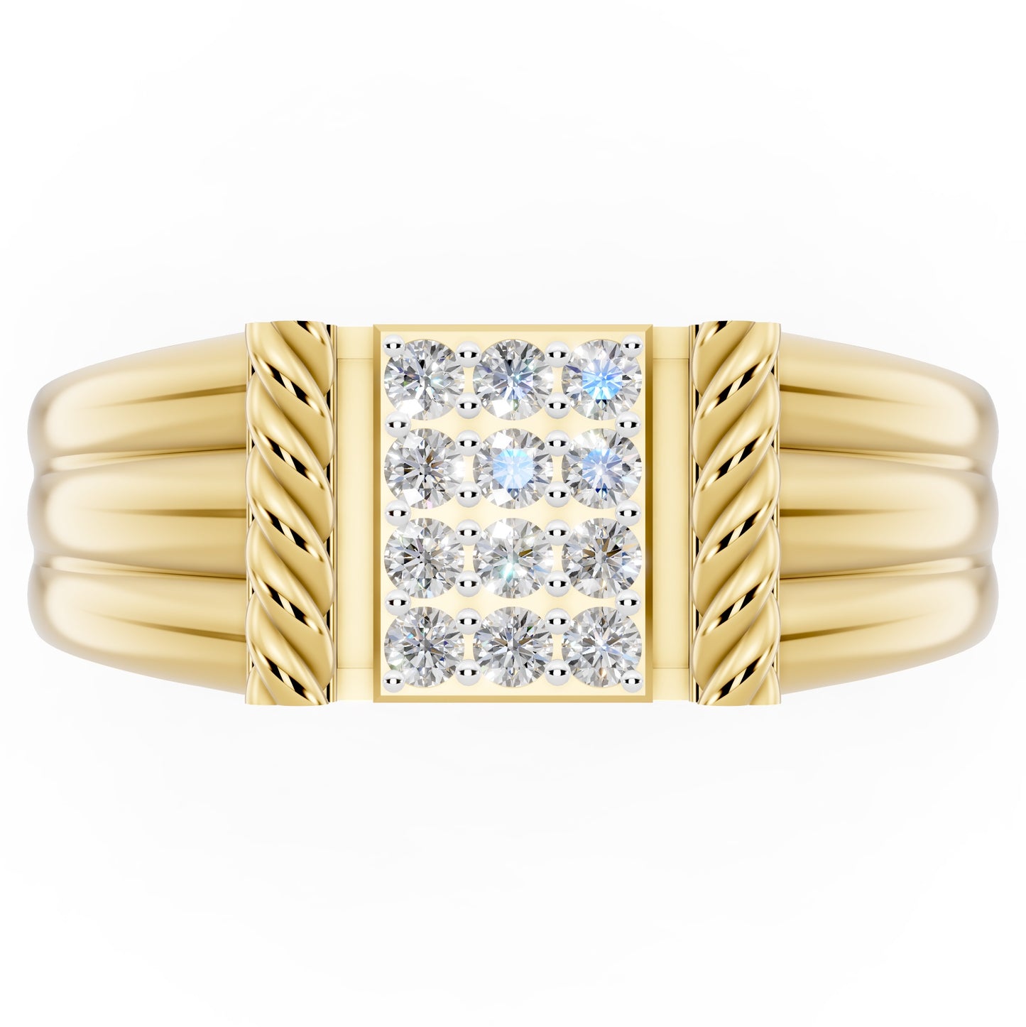 Trinity Column Diamond Gents Ring