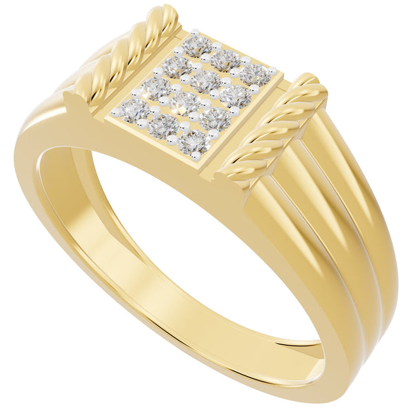 Trinity Column Diamond Gents Ring