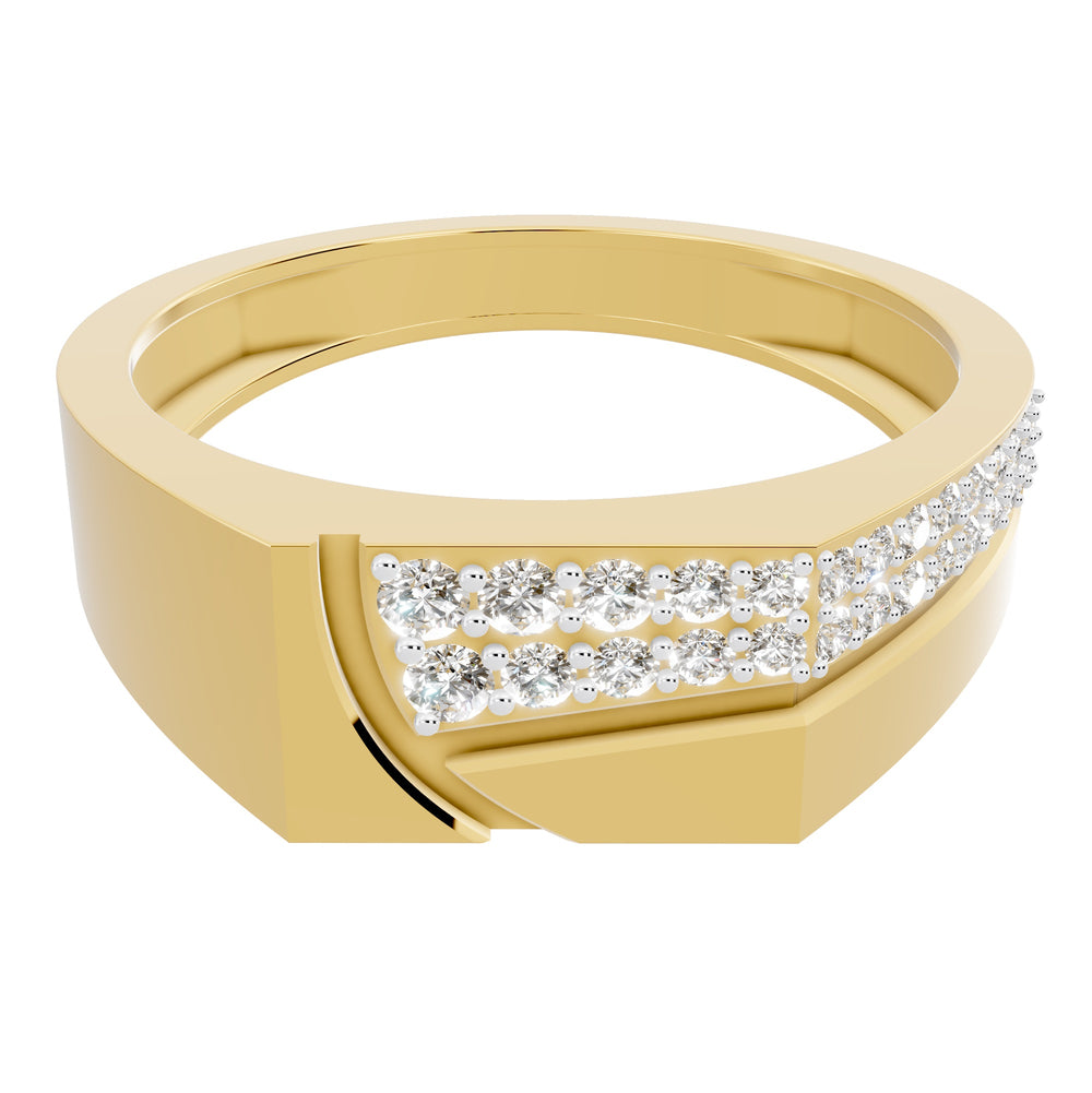 Trinity Pillar Diamond Gents Ring