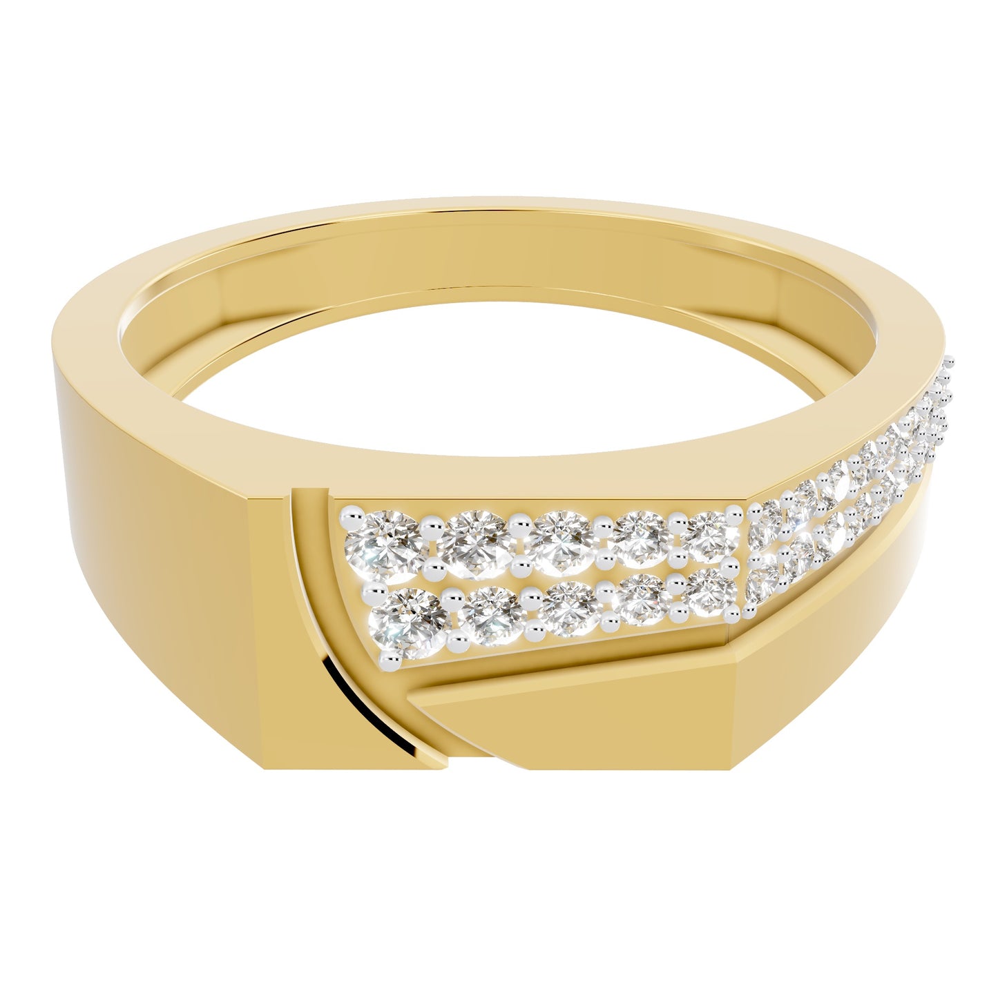 Trinity Pillar Diamond Gents Ring