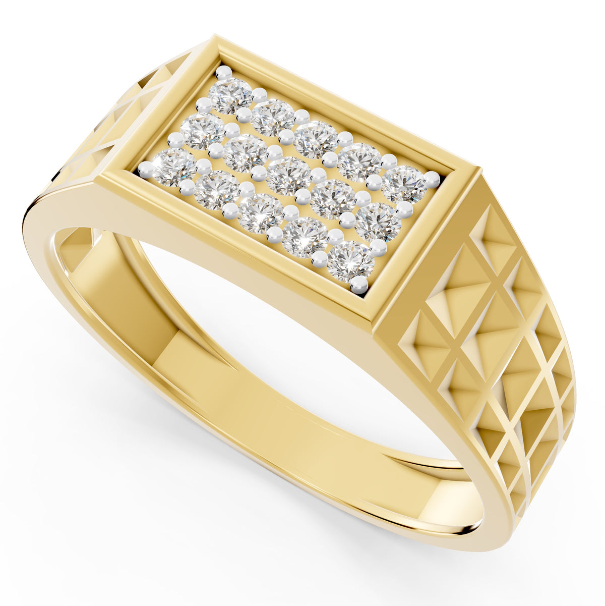Royal Grid Diamond Ring