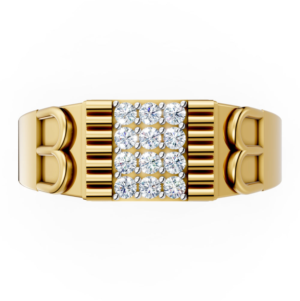 Regal Pillar Diamond Gents Ring