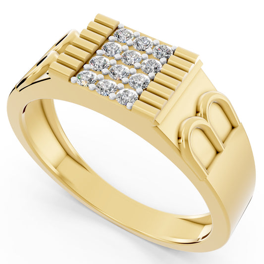 Regal Pillar Diamond Gents Ring