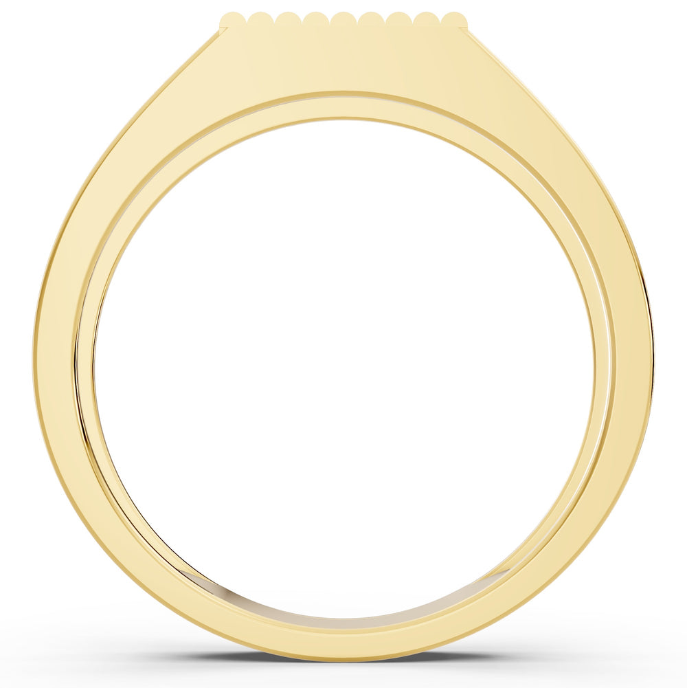 Royal Ribbed Diamond Gents Ring