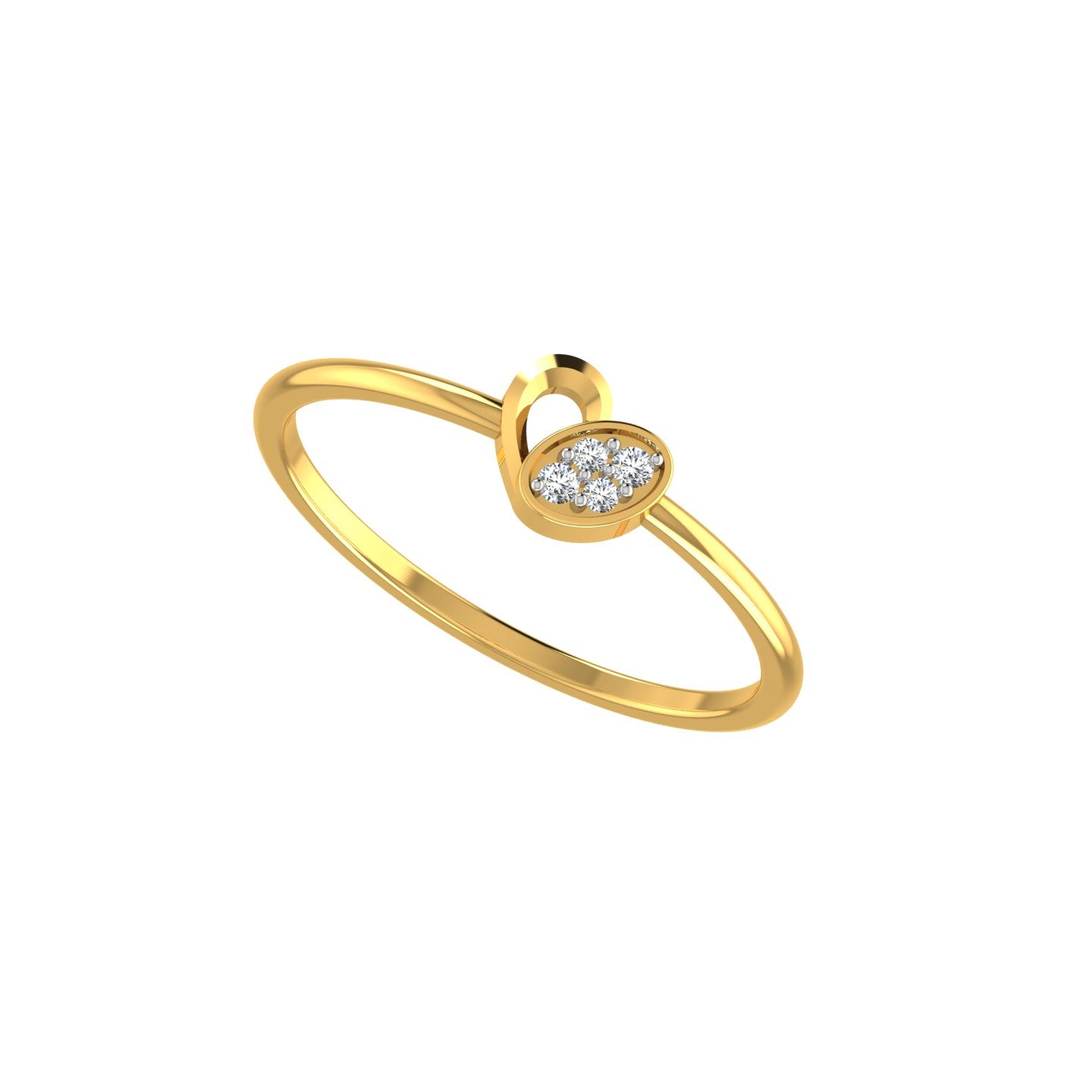 Leaf Glamour Diamond Ring