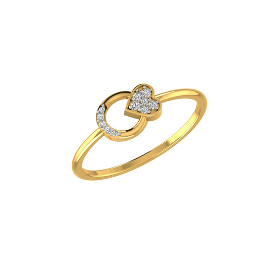 Geometric Interlock Teardrop Diamond Ring