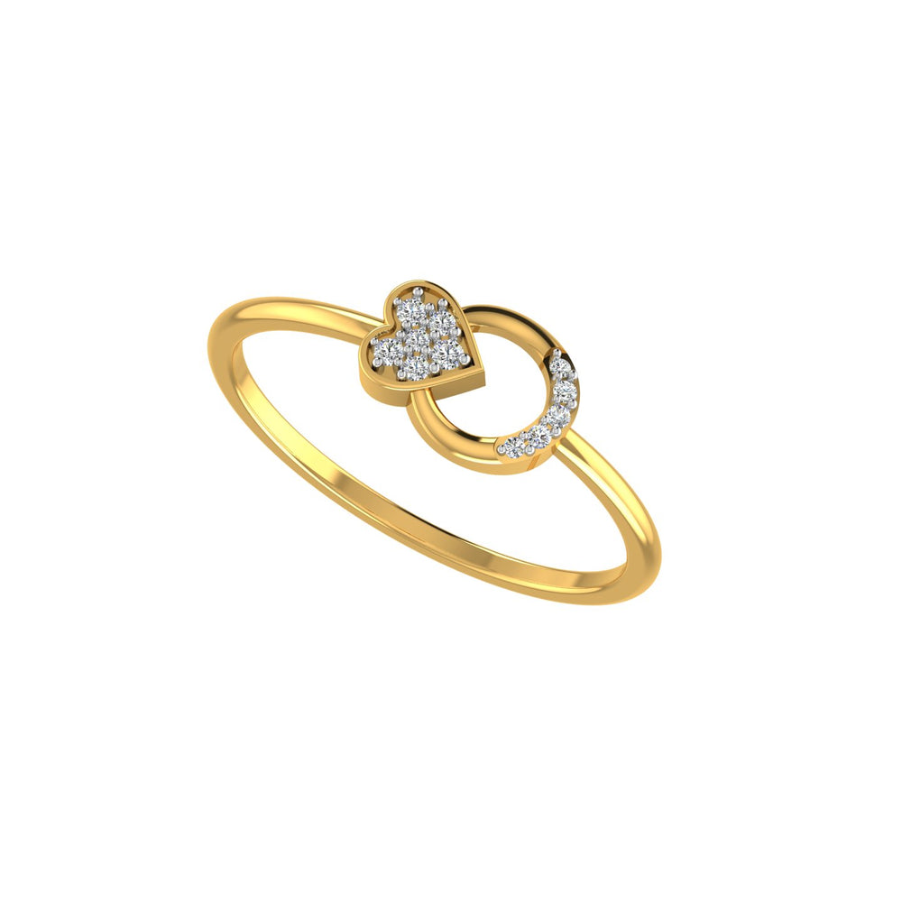 Geometric Interlock Teardrop Diamond Ring