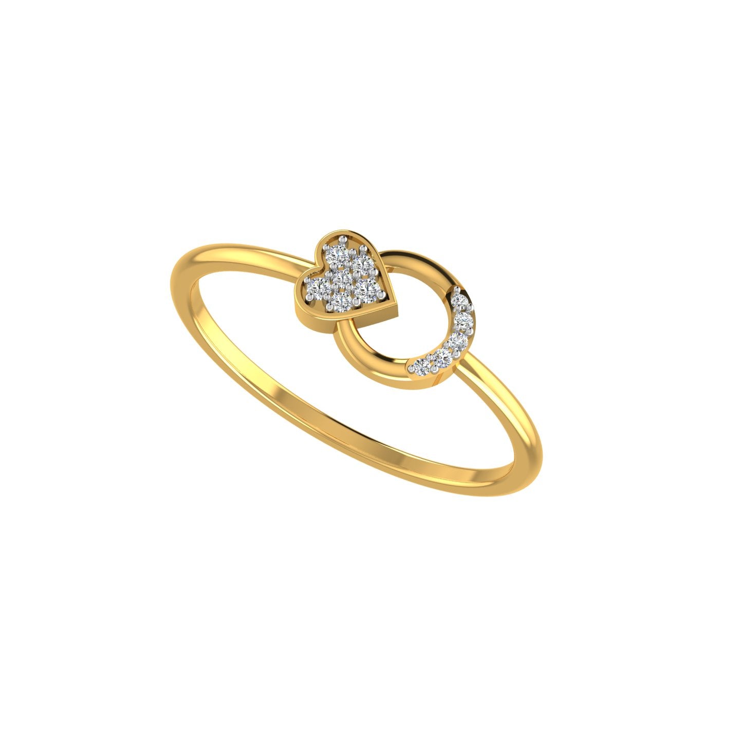 Geometric Interlock Teardrop Diamond Ring