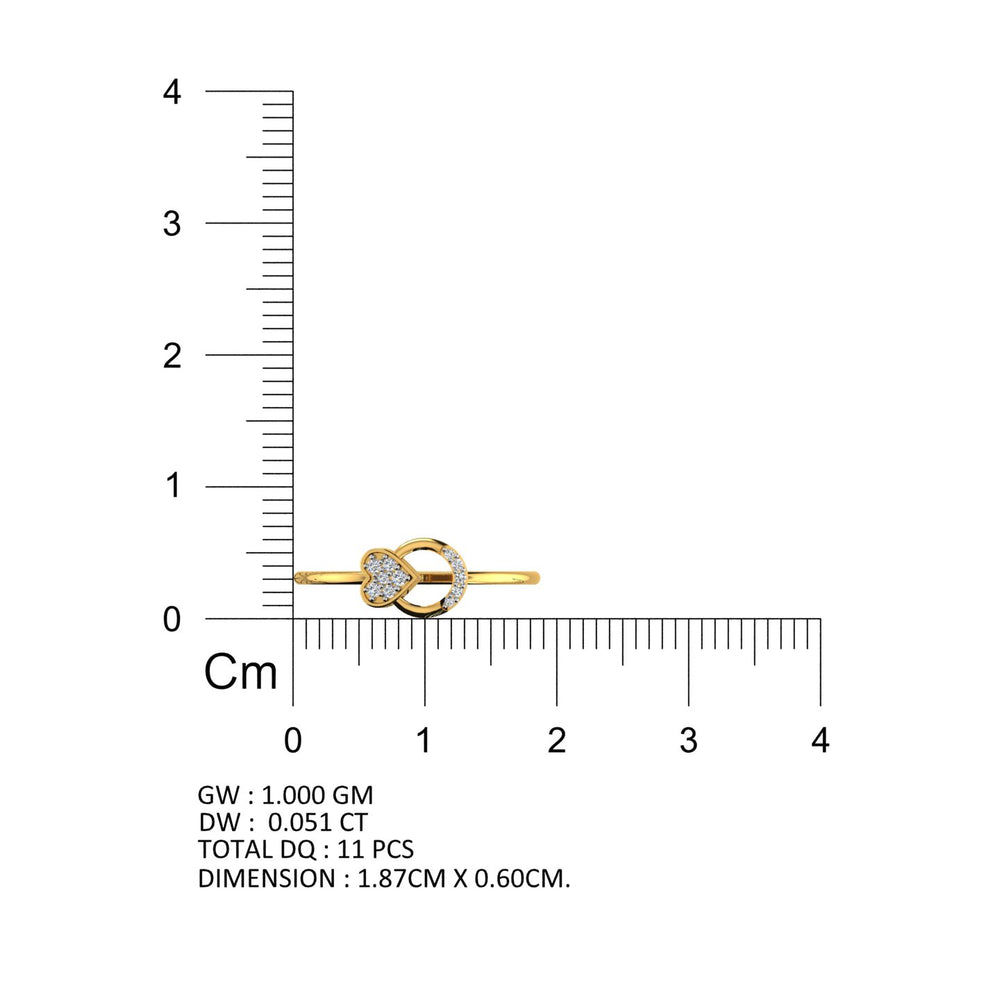 Geometric Interlock Teardrop Diamond Ring