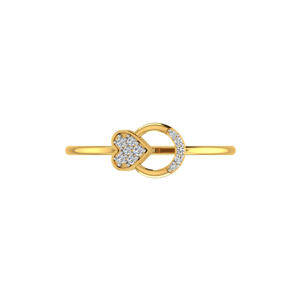 Geometric Interlock Teardrop Diamond Ring