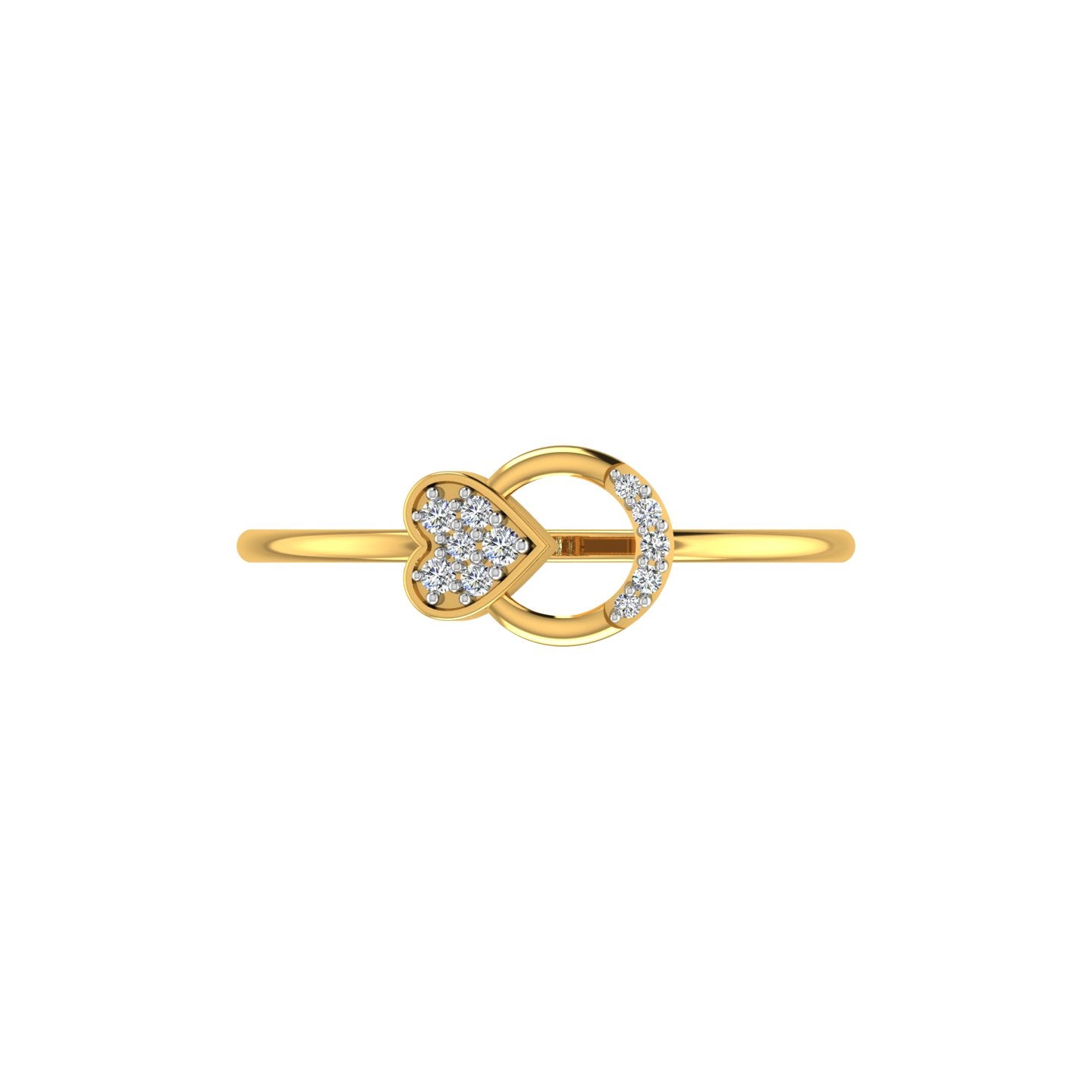 Geometric Interlock Teardrop Diamond Ring