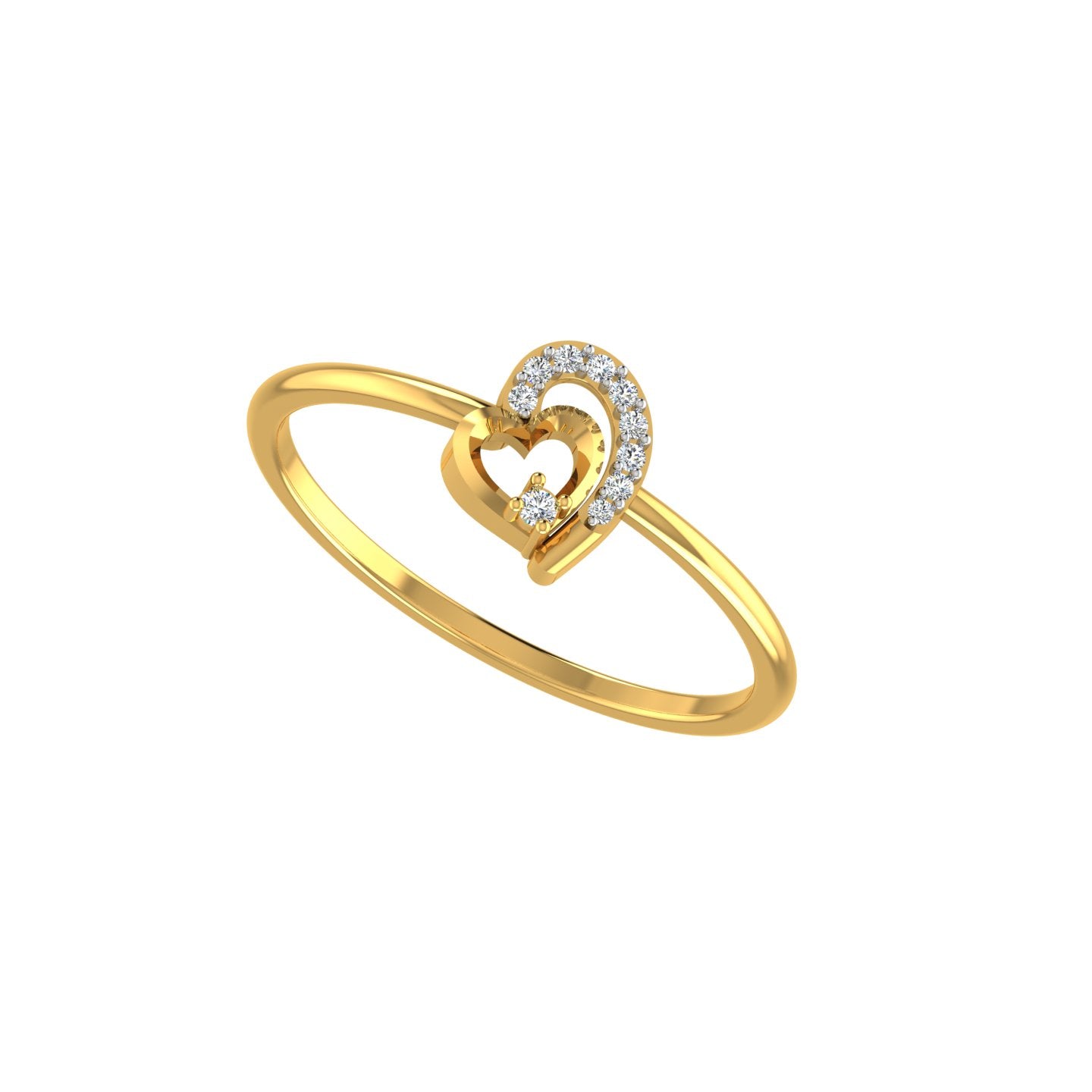 Shy Heart Diamond Ring