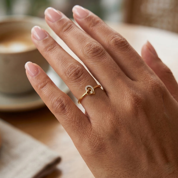 Shy Heart Diamond Ring hover image