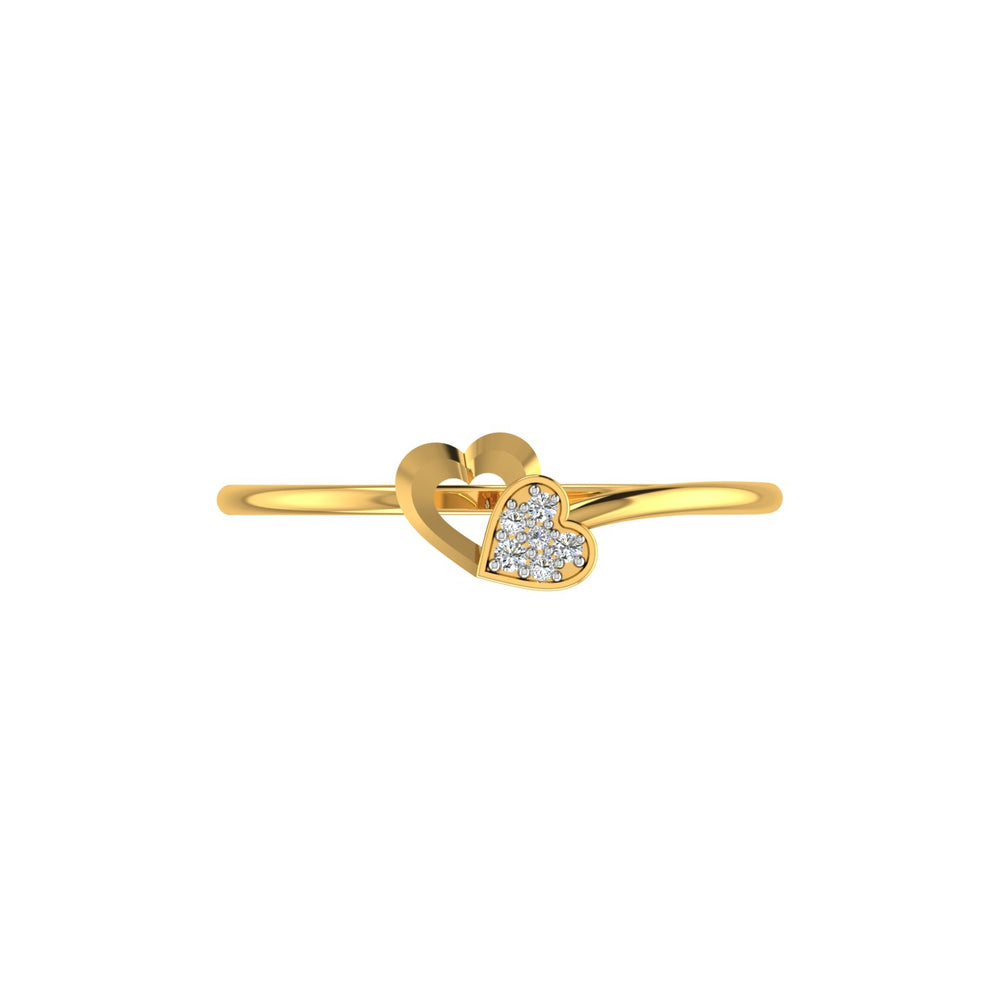Geometric Interlock Teardrop Diamond Ring