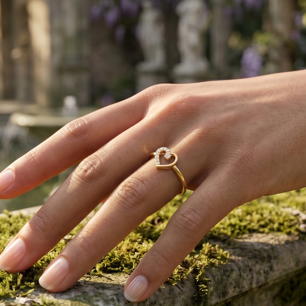 Shy Heart Diamond Ring hover image