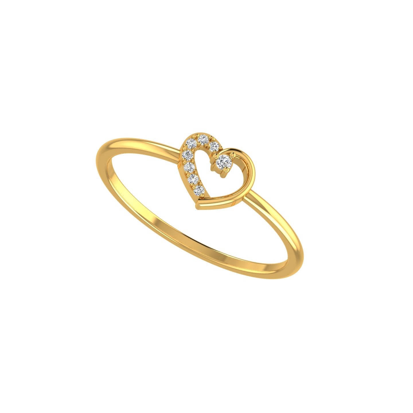 Shy Heart Diamond Ring