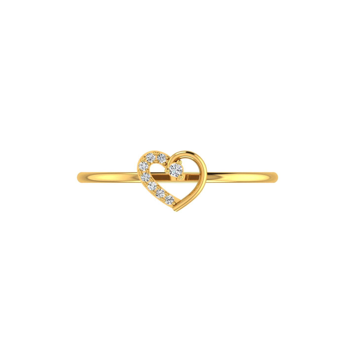 Shy Heart Diamond Ring