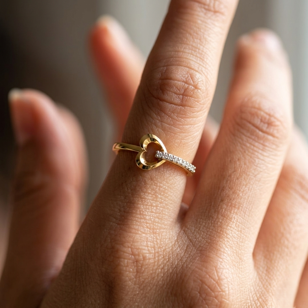 Gold aur Diamond Ring